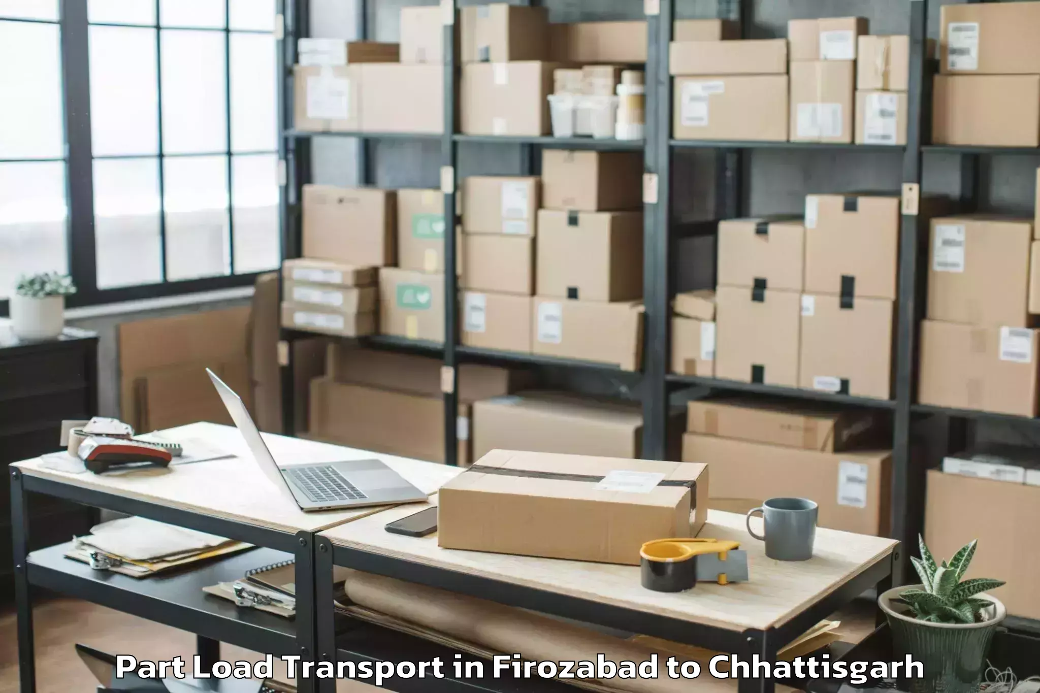 Easy Firozabad to Patan Durg Part Load Transport Booking